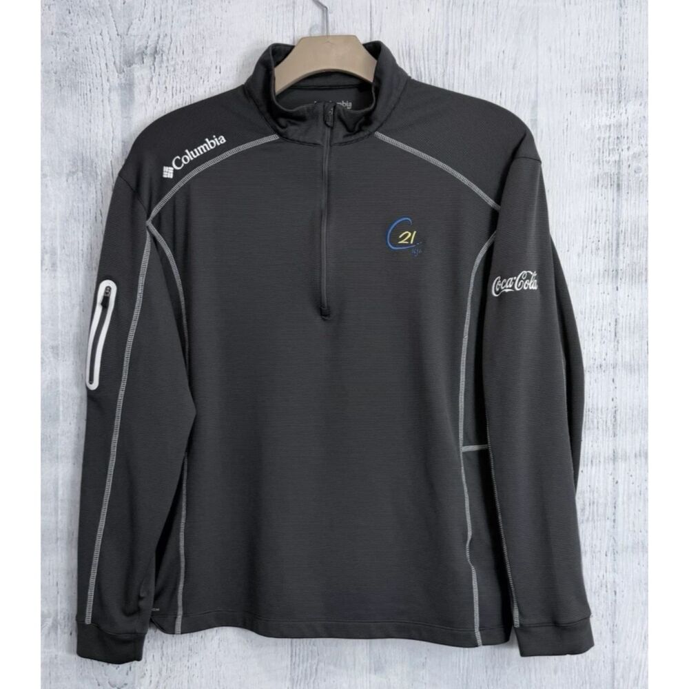 Columbia Golf Mens XL Black Omni-Wick 1/4 Zip Coca-Cola Century 21 Pullover